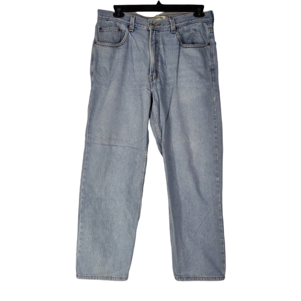 Vintage 1990s Levi's 550 36 X 30 Light Wash Y2K Grunge Loose Fit Baggy Legs